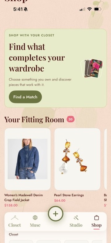 The Shop screen in Heirloom Closet